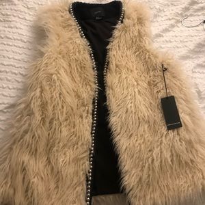 Studded fur vest